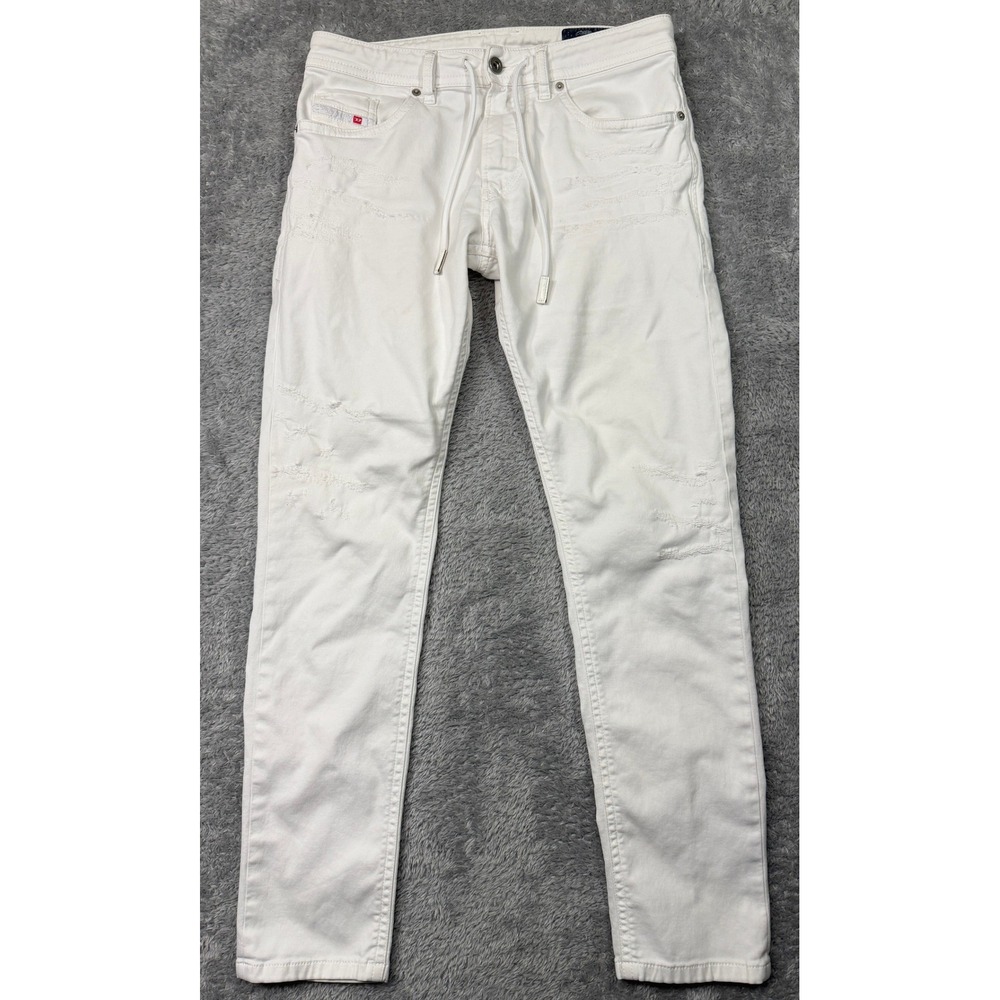 Diesel Jeans Mens 30 White Skinny Jogger Slim Fit Stretch Denim Thommer 32x29.5
